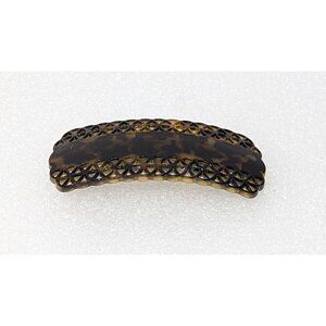 Vintage Tortoiseshell Hair Clip Barrette With Intricate Details 3.5" X 1.5"